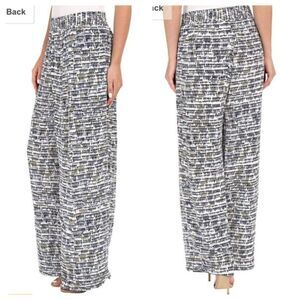 Nic + Zoe Mykonos Pants Womens M Wide Leg Pull On Drapey Harem Palazzo Resort
